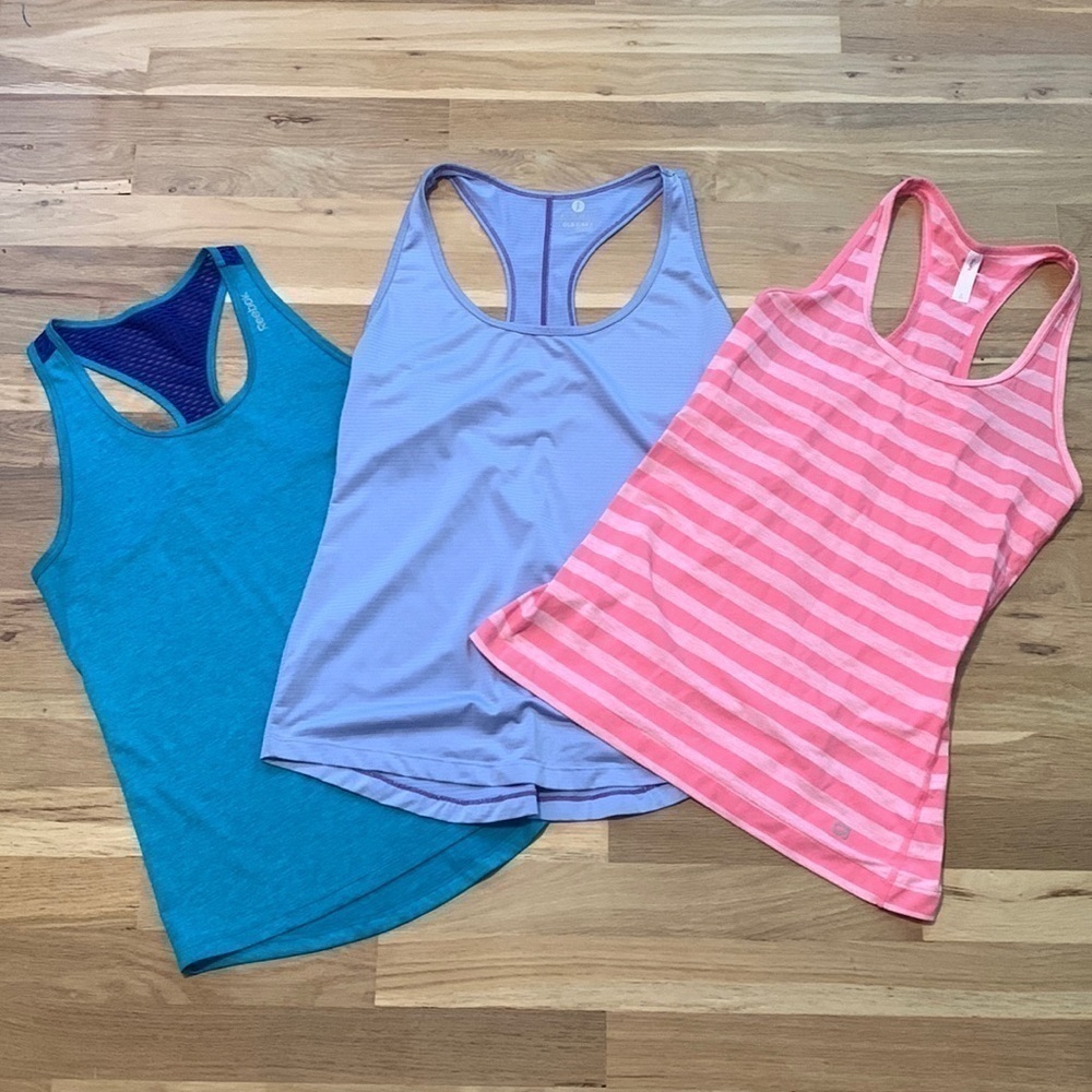 Bundle of Reebok GapFit Old Navy Active Racerback Workout Tank Tops Women’s S